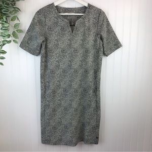 Garcia Sheath Dress with Pockets XS Black & Cream Speckles Short Sleeve Summer